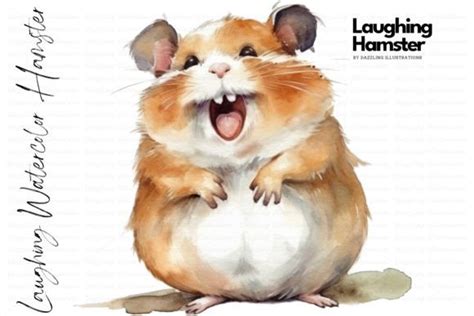 Adorable Laughing Watercolor Hamster Graphic by Dazzling Illustrations · Creative Fabrica