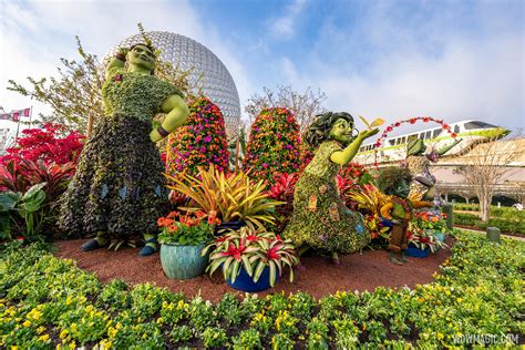 First look at the Encanto-inspired main entrance topiary display at the 2023 EPCOT International ...