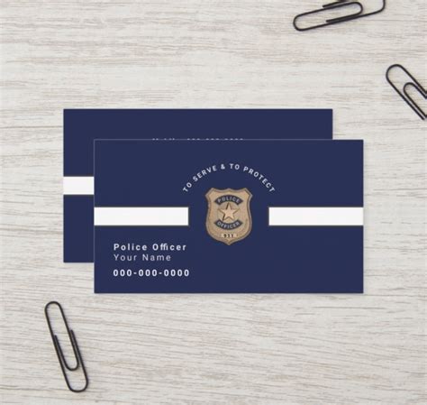 Police Officer Business Card 3.5" x 2.0" - Top Business Cards