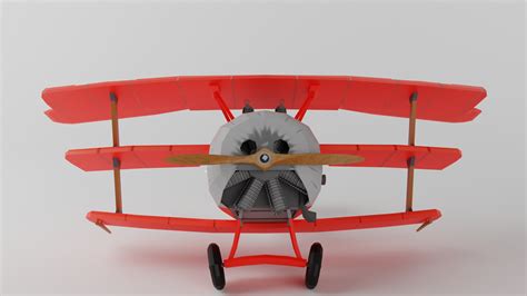 3D Red Baron Fokker Dr1 Cartoon Plane - TurboSquid 2020614