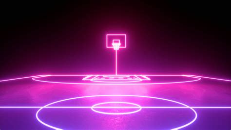 Download Neon Nights on the Basketball Court Wallpaper | Wallpapers.com