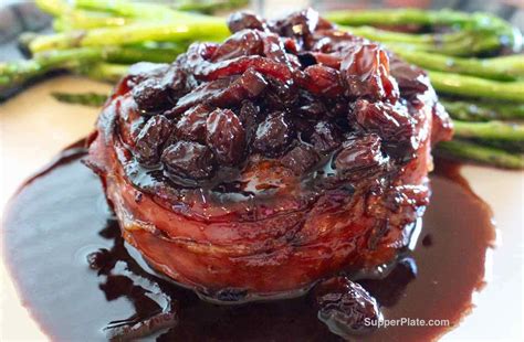 Prosciutto Wrapped Pork Tenderloin - Supper Plate-Delicious Dinners on a Budget! Fig Port Wine Sauce