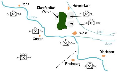 Operation Varsity Maps - the Allied airborne crossing of the Rhine