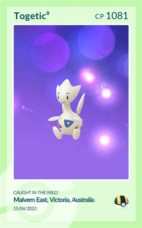 Shiny Togetic cp1081 Catch Card - Pokemon Go Community Day… | Flickr