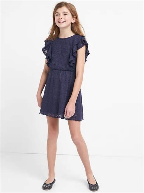 Gap Kids Girl's Spring Navy Lace Cascade Ruffle Dress Sz. XS 4-5 NWT | eBay