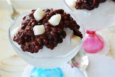 Patbingsu (Shaved ice with Sweet Red Beans) (With images) | Patbingsu, Sweet red bean, Food