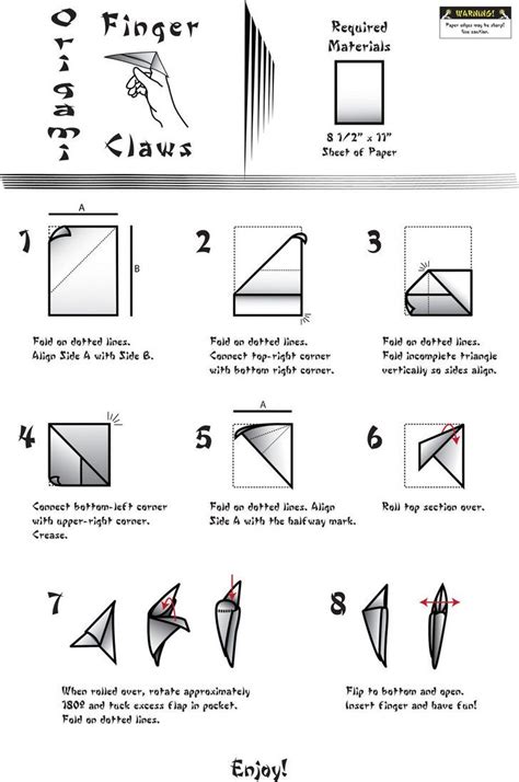 Origami Finger Claws | Origami claws, Origami hand, How to make origami