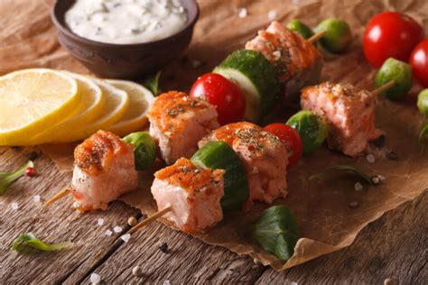 Mediterranean Grilled Salmon Kebabs