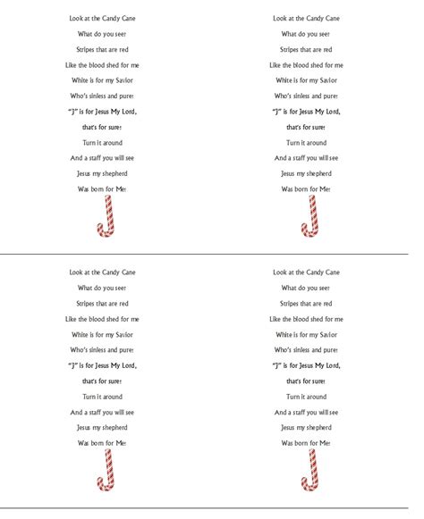 Candy Cane Poem Free Printable