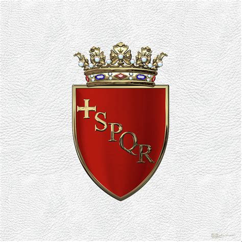 Coat of arms of Rome over White Leather Digital Art by Serge Averbukh - Pixels