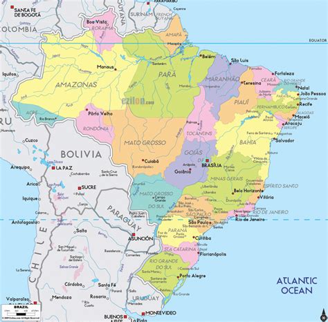 Map Of Brazil States And Cities - Printable Map