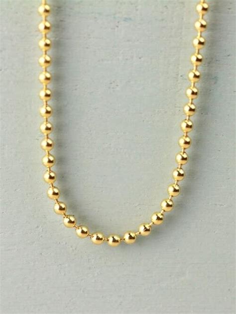 Solid 14K Gold Ball Chain Necklace With Lobster Lock