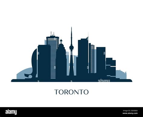 Toronto skyline, monochrome silhouette. Vector illustration Stock ...