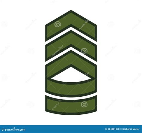 Green Sergeant Military Rank Insignia Stripes. Army Chevron Sergeant ...