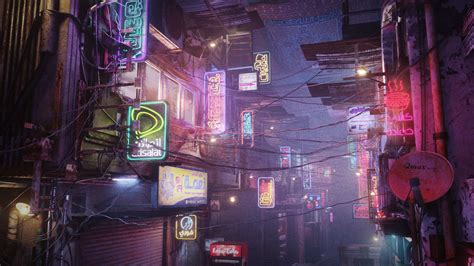 Cairo City Cyberpunk Streets - Animated Neon Signs - Day - Night 3D model animated | CGTrader