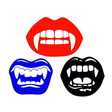 Vampire Lips teeth fangs Halloween Cuttable SVG PNG DXF & eps Designs ...