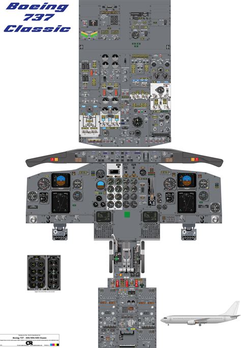 Boeing 737-300/400/500 "Classic" Cockpit Poster - Printed