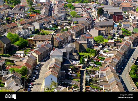 View over former coal mining village of Ferndale in Rhondda Valley Stock Photo, Royalty Free ...