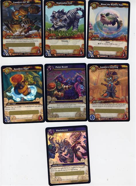 World of Warcraft TCG Unscratched Loot Card Lot of 7 Different Cards ...