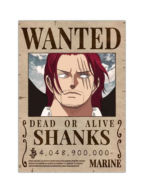 Shanks Wanted Bounty Poster | ComicSense | SenpaiCart