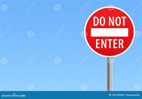 Do Not Enter Road Sign Blue Sky Vector Illustration Stock Vector - Illustration of property ...