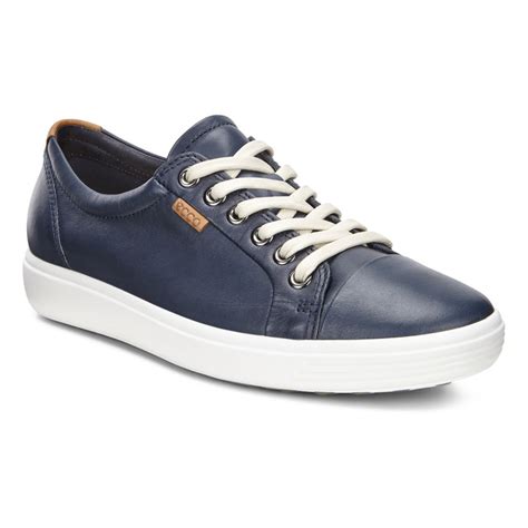 ECCO Women's Soft 7 Sneaker Blue Leather | Laurie's Shoes