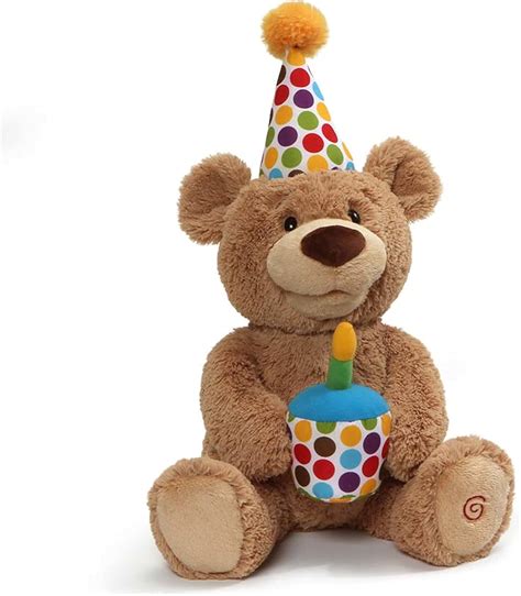 Amazon.com: GUND Happy Birthday Teddy Bear Bear Animated Plush Toy, Glow-in-The-Dark Singing ...