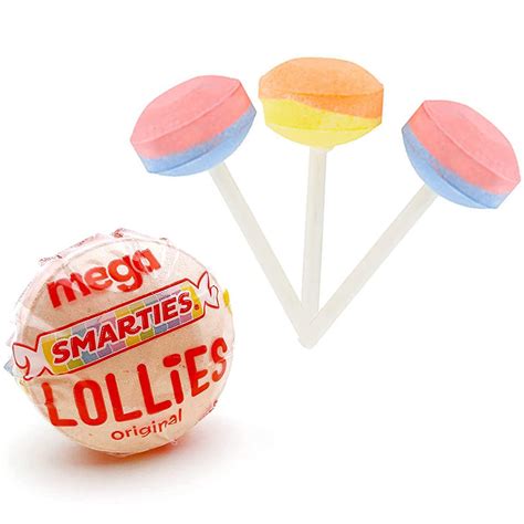 Buy Mega Double Smarties Lollipops Jumbo Hard Candy Suckers, Original ...