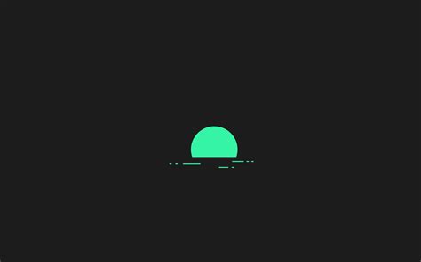 green semi-circle on black background illustration #minimalism #sunset ...