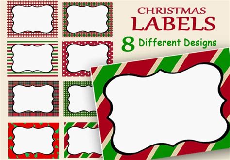 Christmas Labels Custom Printable Holiday Name Tags Food | Etsy