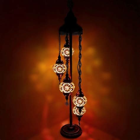 Buy Turkish Moroccan Tiffany Style Glass Mosaic Floor Lamp Night Light - G16 X 5 Bulb Floor Lamp ...