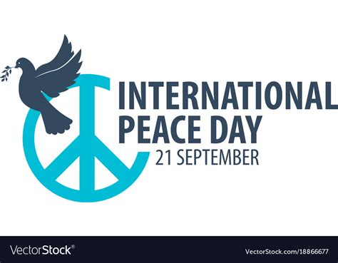 International peace day logo or emblem 21 Vector Image