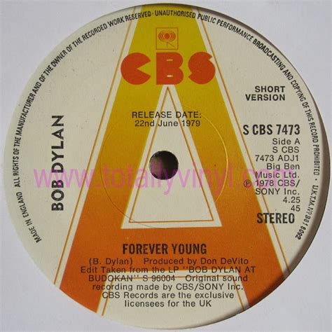 Totally Vinyl Records || Dylan, Bob - Forever young (live)-short ...