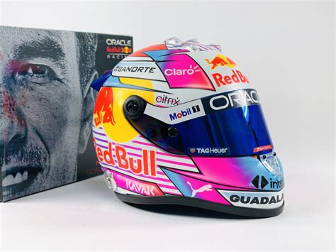 2022 Mini Helmet Checo Perez Miami GP scale 1/2 - GPStore