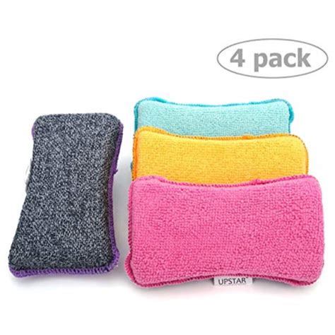 microfiber scrubber sponge - non-scratch kitchen scrubbies, dishwashing ...