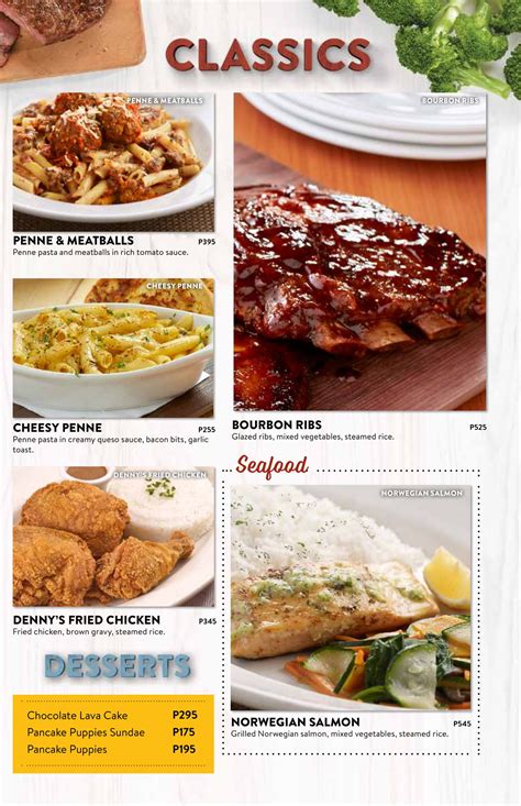 Denny's Diner Menu | ClickTheCity Food & Drink