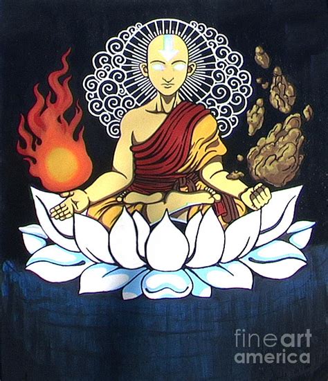 Avatar Aang Buddha Pose Painting by Jin Kai