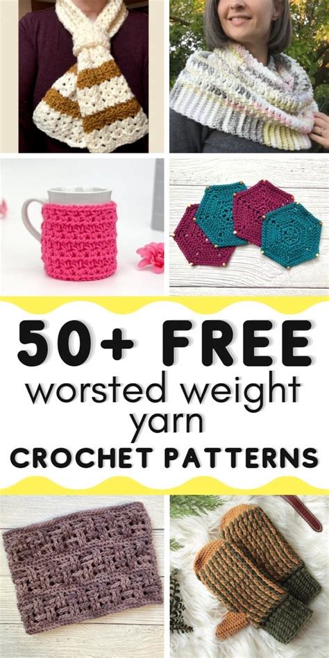 50+ Free Crochet Worsted Weight Yarn Patterns - Simply Hooked by Janet