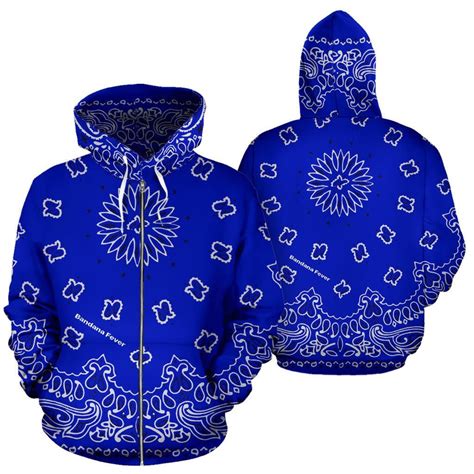 Royal Blue Bandana Paisley Print Custom Zipper Hoodie - Bandana Fever | Ropa y accesorios, Ropa ...