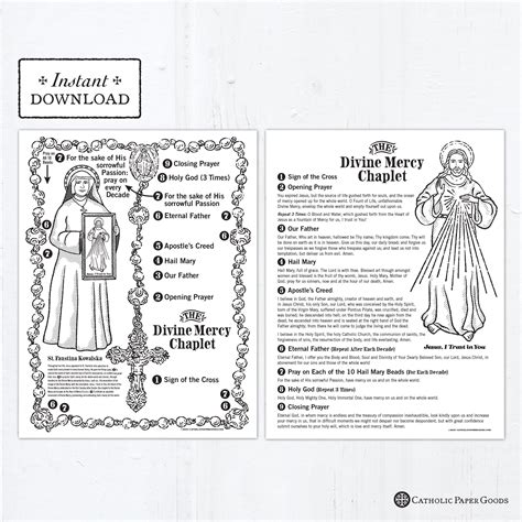 The Divine Mercy Chaplet Catholic Coloring Pages, Catholic Prayers, 2 ...