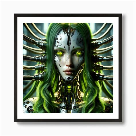 Beautiful Cyborg With Yellow Eyes Art Print by SNUSKE - Fy