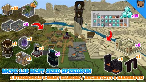 Minecraft PE 1.19 Seed Speedrun - Village with 2 Stronghold & Many ...