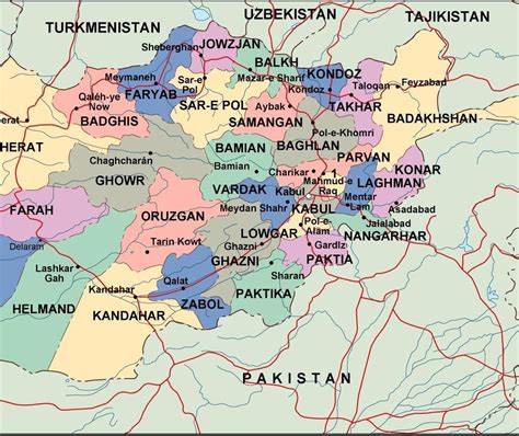 afghanistan political map. Eps Illustrator Map | Digital Maps. Netmaps ...