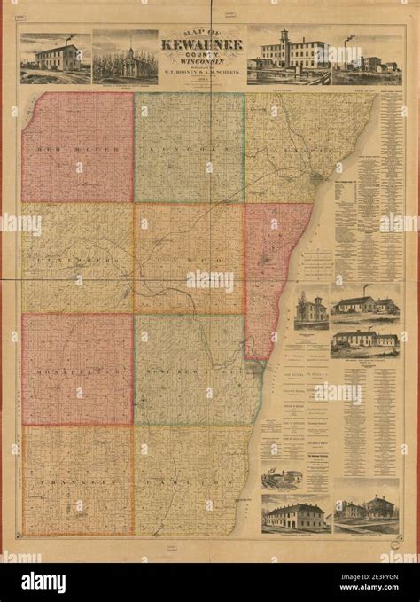 Map of Kewaunee County, Wisconsin Stock Photo - Alamy