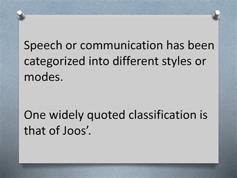 SOLUTION: Types of speech style - Studypool