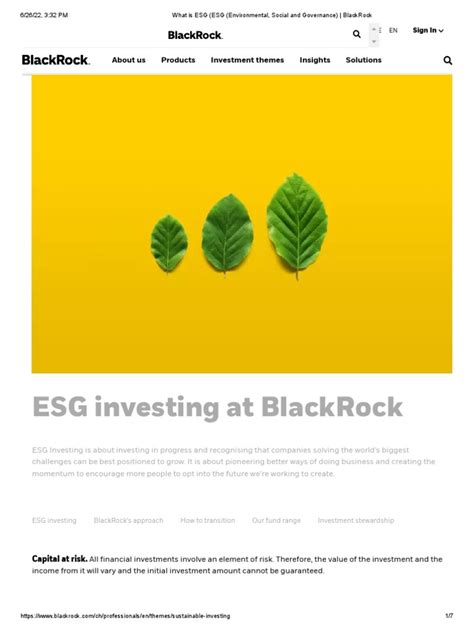 What Is ESG (ESG (Environmental, Social and Governance) - BlackRock ...