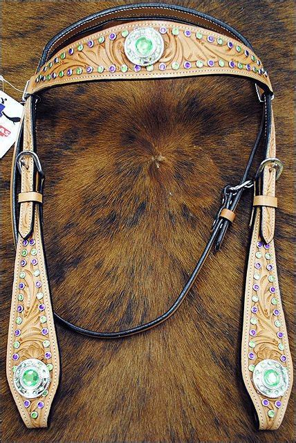 NEW HILASON WESTERN TACK HAND TOOLED LEATHER HORSE BRIDLE HEADSTALL W/ CONCHO