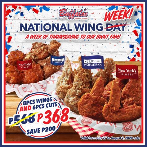 Manila Shopper: Buffalo Wings N Things National Wing Week Promo: July-Aug 2020