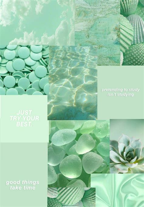 Pastel Green Aesthetic Collage