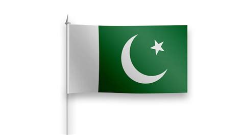 Premium Photo | Pakistan flag on a white background